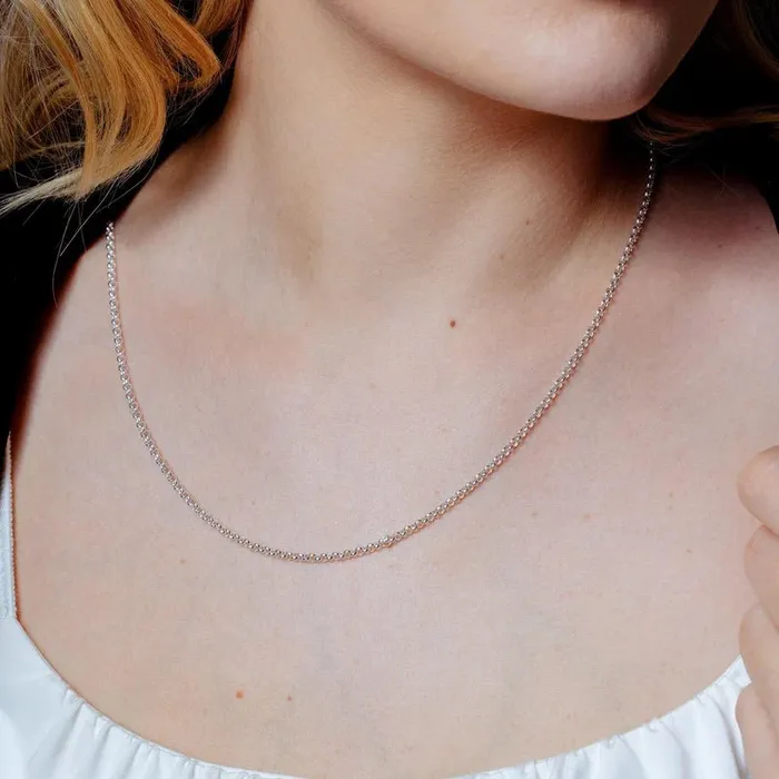 Rings InnerVision Crystals 24mm Round Rolo 925 Sterling Silver Chain Choose Size