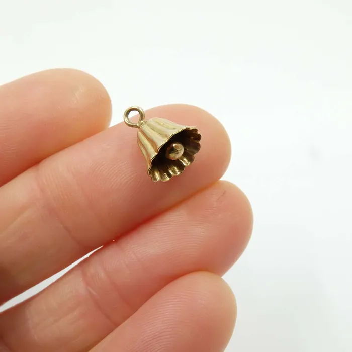 aliceeden Charm Necklaces Vintage 9ct Gold My Belle Fluted Bell Charm