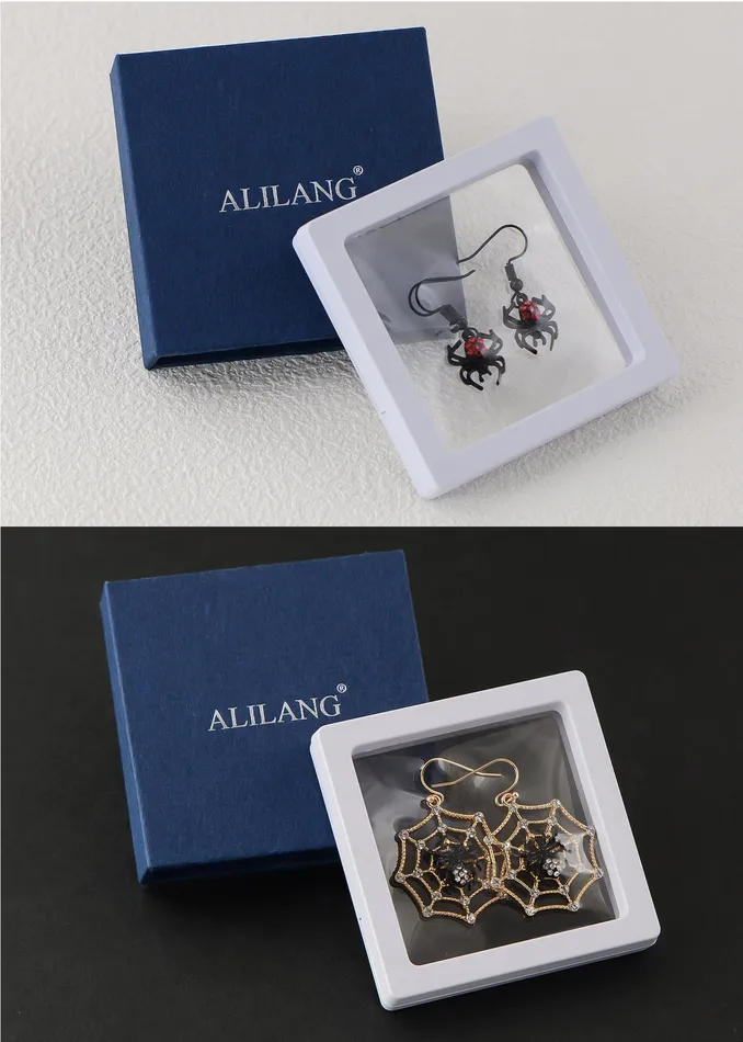 ALILANGCOM Alilang Halloween Crystal Rhinestones Spider Black Earrings Dangle Drop Witch Earrings Festival Bat Jewelry Earrings