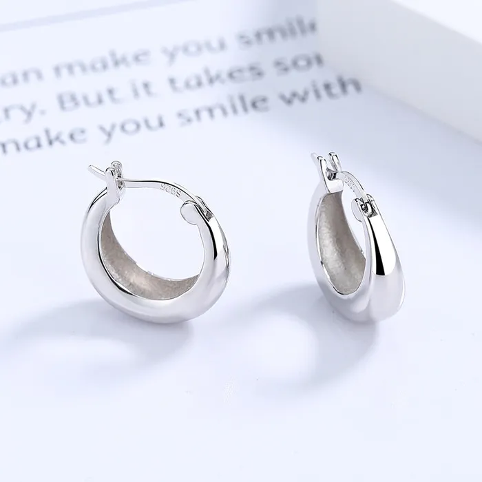 Earrings Refined by AnnaKaci Oval Drop 925 Sterling Silver Earrings