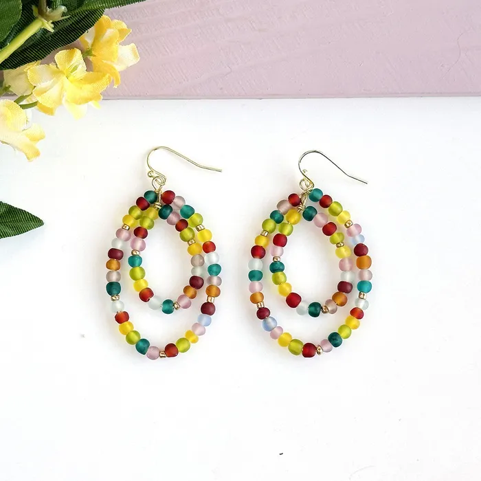 Earrings WorldFinds Kaleidoscope Double Ellipse Earrings
