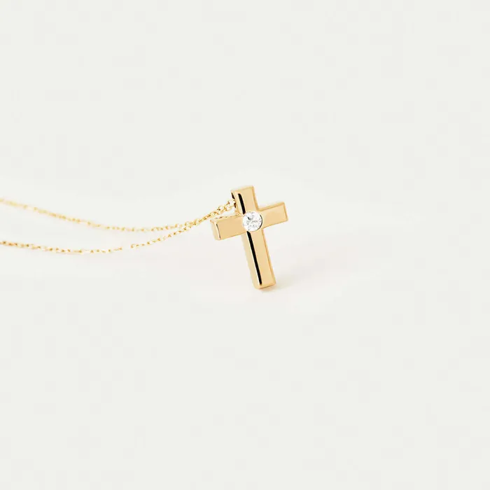 Gelin Diamond Diamond Solitaire Cross Necklace Necklaces