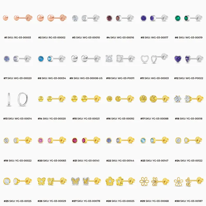 Jewelry Kits In Season Jewelry Best Selling 14k Yellow Gold Earrings Bundle 60 Pieces Earrings