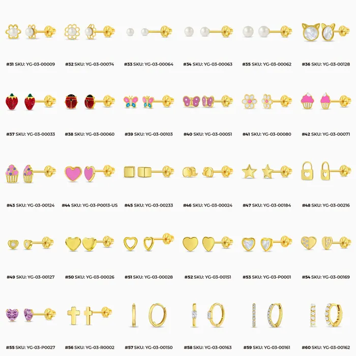 Jewelry Kits In Season Jewelry Best Selling 14k Yellow Gold Earrings Bundle 60 Pieces Earrings