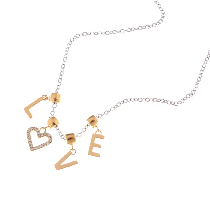 Necklaces Refined by AnnaKaci TwoTone Circle and Cross Pendant Necklace with Snake Chain