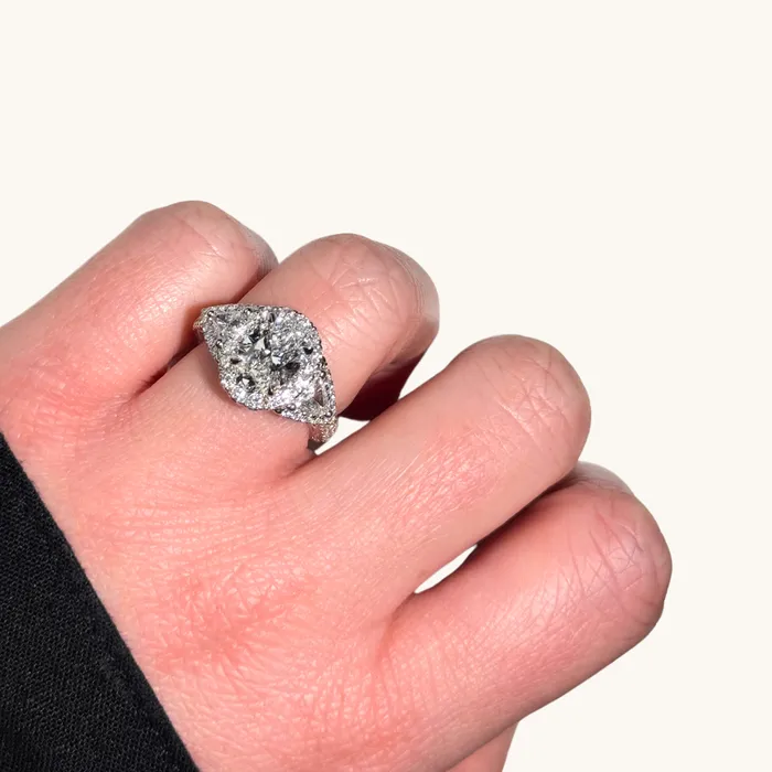 Rings Happy Jewelers 208 Oval Lab Diamond 3Stone Engagement Ring
