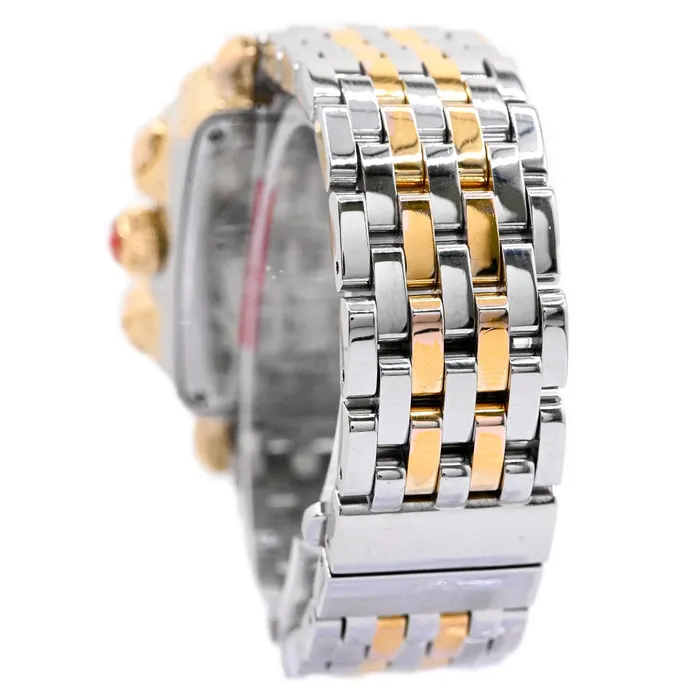 Rings Happy Jewelers Michele Ladies Deco Diamond Chronograph Two Tone Plated Yellow Gold and Steel 33mm White MOP Diamond Dial Watch Reference MW06P00C9046