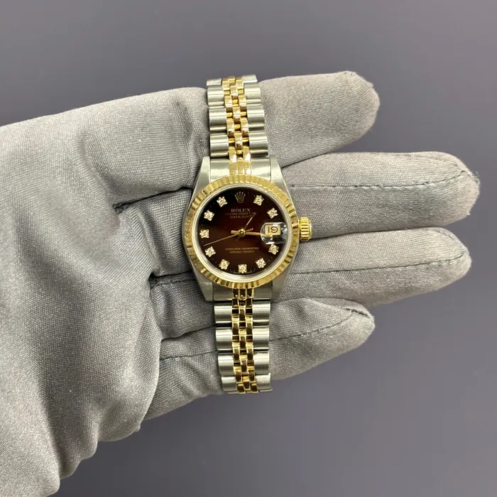 Rolex Datejust 26mm Red Vignette Watch Ref 69173 Happy Jewelers Watches