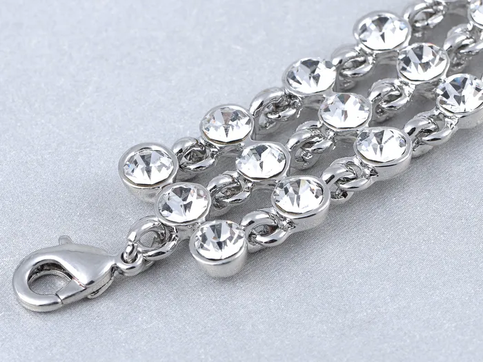 Silver Three Tier Bridal Wedding Prom Chain Link Bracelet Alilang Bracelets Silver Three Tier Bridal Wedding Prom Chain Link Bracelet Alilang Bracelets