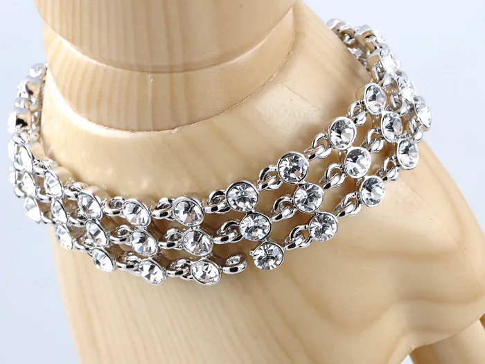 Silver Three Tier Bridal Wedding Prom Chain Link Bracelet Alilang Bracelets Silver Three Tier Bridal Wedding Prom Chain Link Bracelet Alilang Bracelets