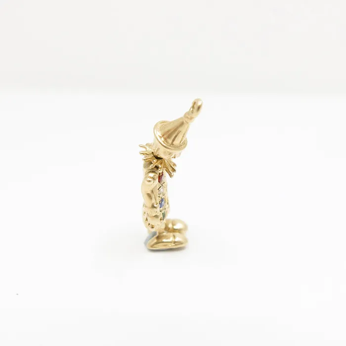 Vintage 9ct Gold Moving Clown Charm with Gems aliceeden Charm Necklaces