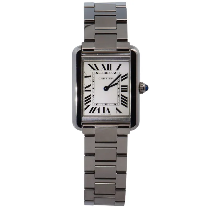 Watches Happy Jewelers Cartier Tank 31mm White Dial Watch Ref W5200013