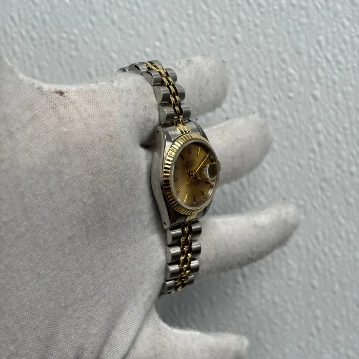 Watches Happy Jewelers Rolex Datejust 26mm Champagne Dial Watch Ref 69173