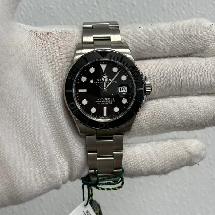 Watches Happy Jewelers Rolex YachtMaster II 42mm Black Dial Watch Ref 226627
